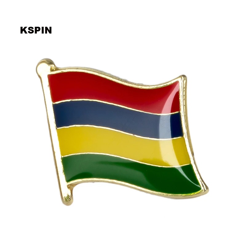 Значки с национальным флагом Маврикия, Металлическая Булавка для одежды, розет, Макара, копии монет KS-0119