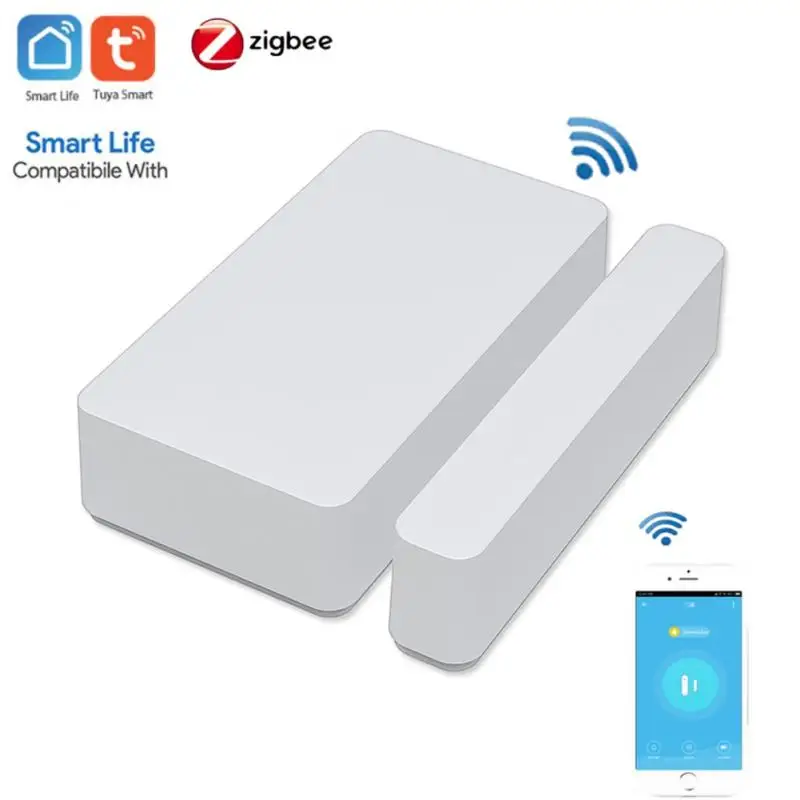 

Tuya Smart Zigbee Door Sensor Door Open Closed Detectors Home Alert Security Alarm Compatible App White With Alexa Google Home