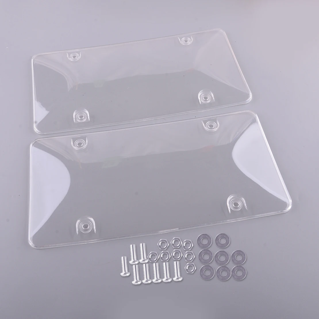 

2Pcs Clear Car License Plate Tag Cover Shield Flat Lens Protector Fit for USA CAD MEX Only Plastic