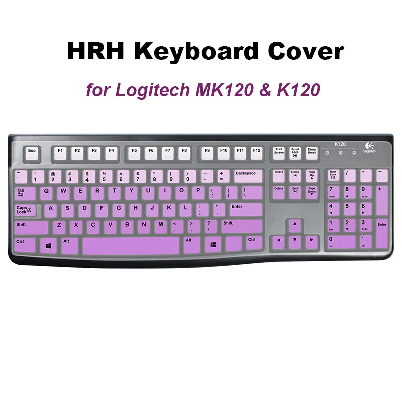 Silicone Keyboard Cover Skin for Logitech MK120 & K120 Ergonomic Desktop Keyboard USB Wired Waterproof Protective Skin US Layout