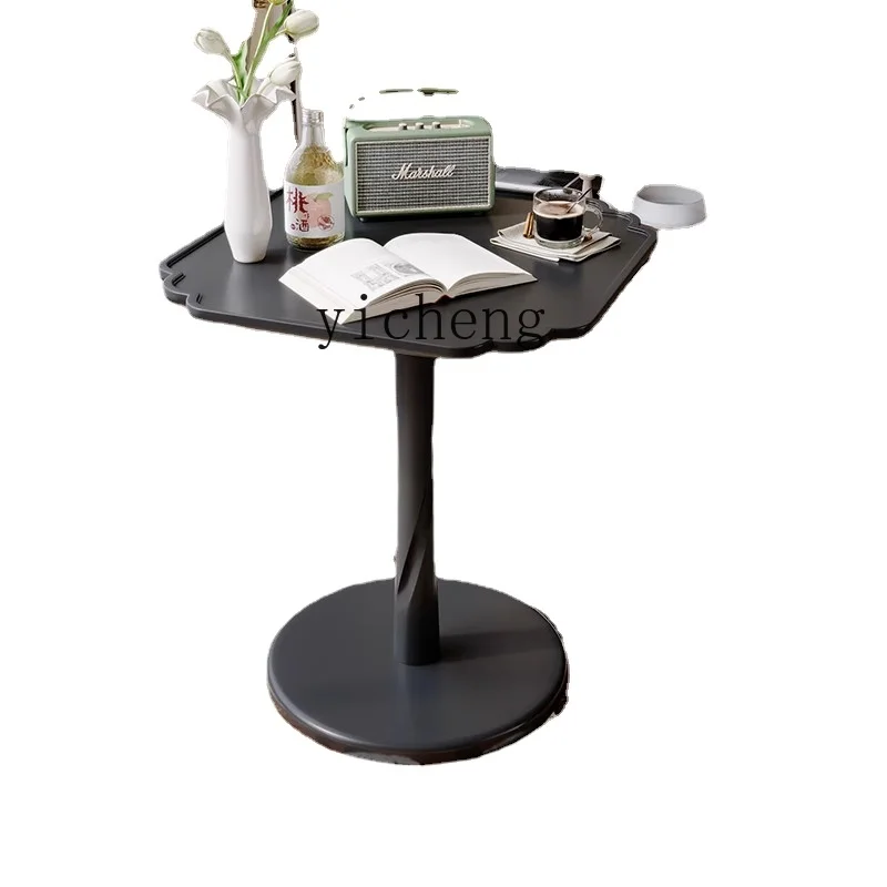 

XL Retro Solid Wood Side Table Light Luxury Black Balcony Small Table Sofa Corner Table Coffee Table