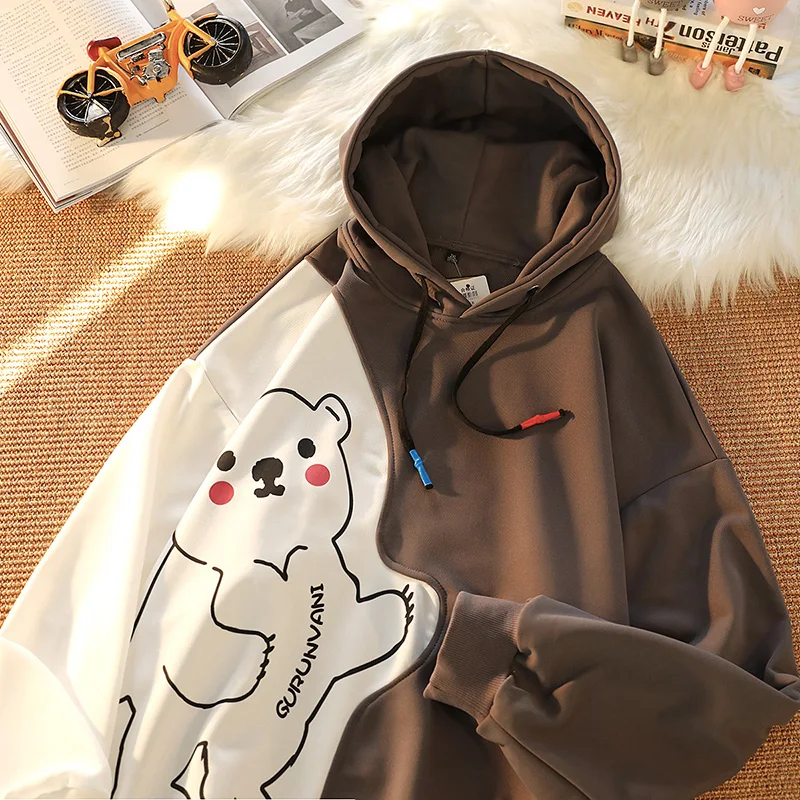 

Autumn Men's Oversized Anime Hoodies Hip Hop Korean Cute Cartoon Hoodies Fashion Streetwear Couple Hooded Sweatshirts
