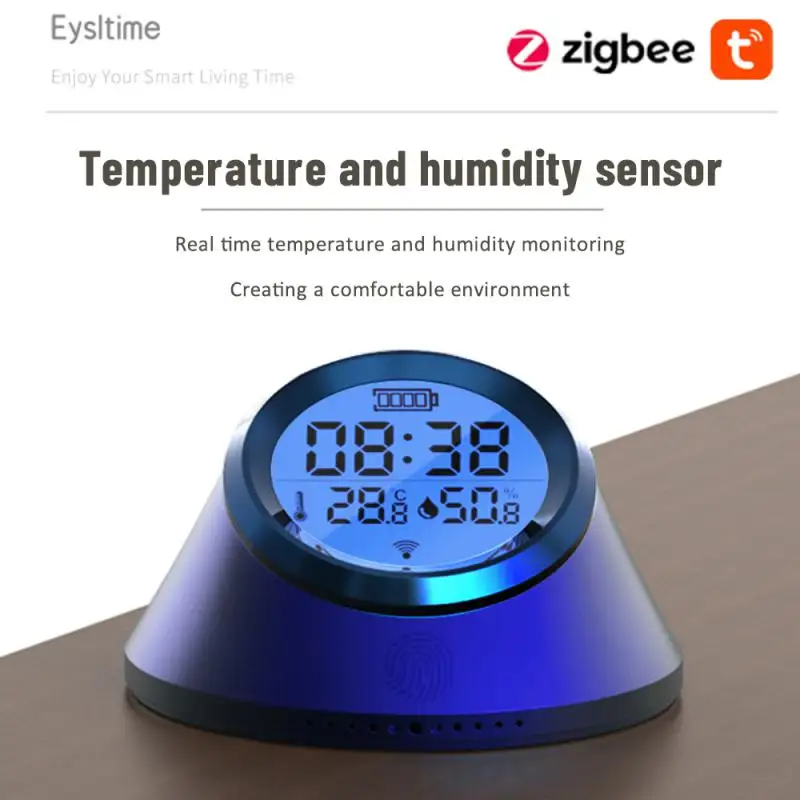 

Zigbee Tuya Smart Temperature And Humidity Sensor Clock With Screen Backlight Display Smart Home Temperature And Humidity Meter