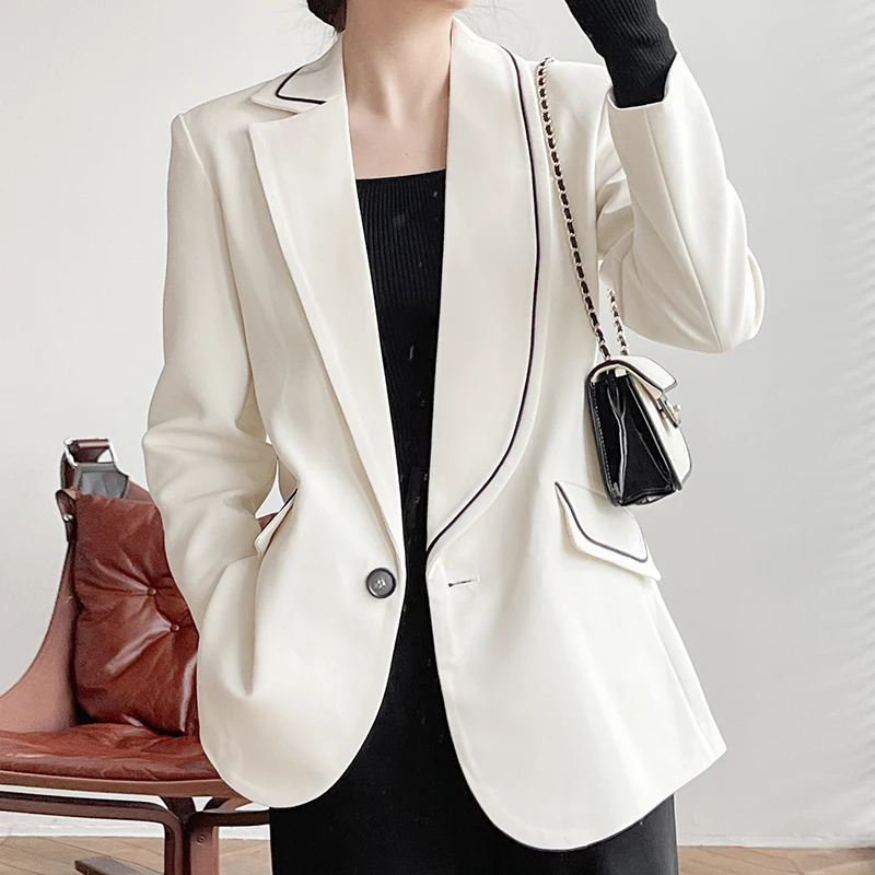 2023 Early Spring Suit Blazer Jacket New Women's Long Sleeve Elegant Female Leisure Suit Top