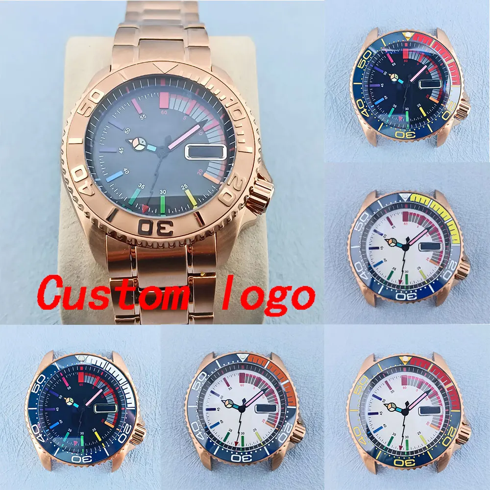 

suitable for NH35 NH36 movement SKX007 sapphire convex glass stainless steel 40mm watch case with Watch dial pointer ring parts