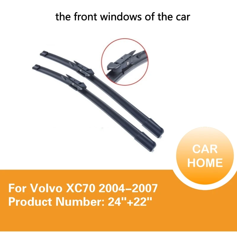 

Wiper Blade For Volvo XC70 2004-2007 24''+22''Car Accessories For Auto Cars Rubber Windscreen Windshield Blade