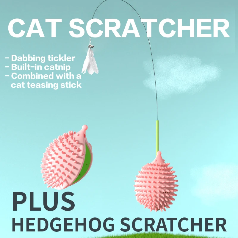 

Cats Toy Hedgehog Cat Tickle Device Tickle Artifact Soft Comb Massage Corner Brush Innovation Cat Teaser Set Pet Supplies