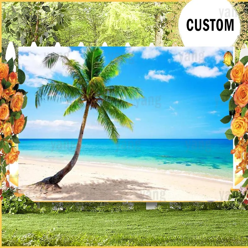 Disney Tropical Beach Background Ocean Summer Wedding Party Photography Backdrop Decoration Banner Photo Booth Props