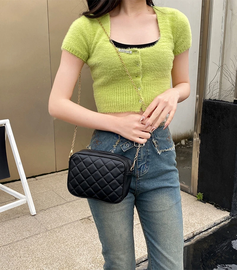 Trend Chain Shoulder Bag Girls Mobile Phone Bags Casual Ladies Coin Purse Street Handbags Crossbody Bag