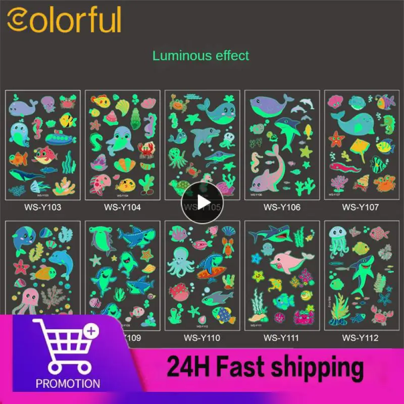 Светится в темноте тату для детей водонепроницаемый одноразовый безопасный