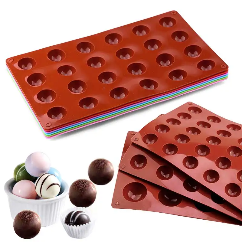 

6 Colors 15/24/35 Holes Semicircle Pudding Mold Hemisphere Silicone Chocolate Mould Jelly Dessert Cake Baking Decorative Tools