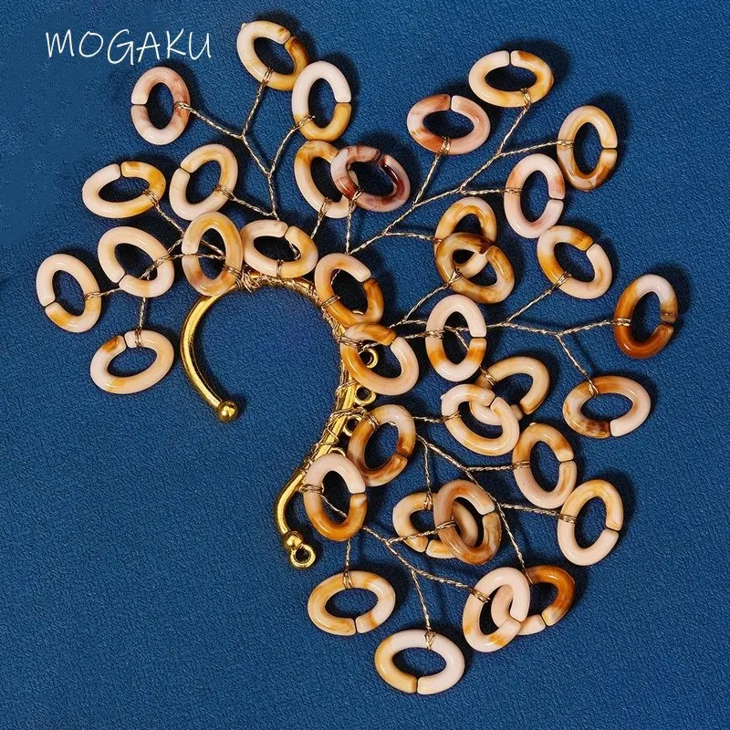 Женские круглые серьги-Клипсы из акриловой проволоки, в стиле ретро