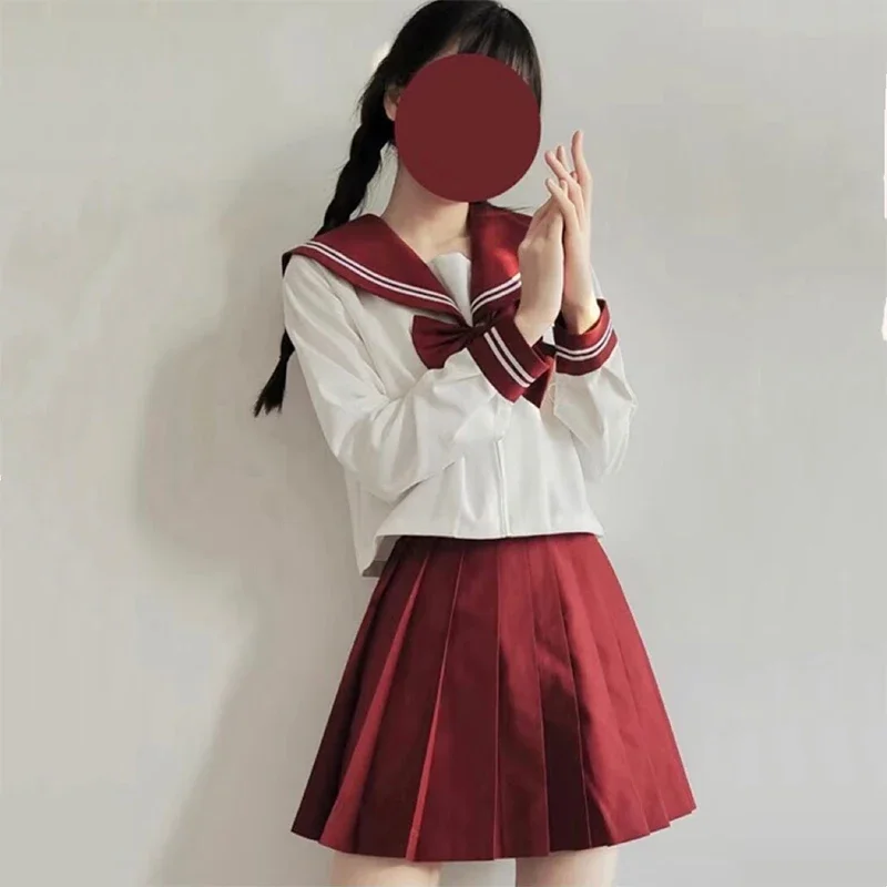 Японская школьная форма s-xxl JK униформа для школьницы красный костюм женский