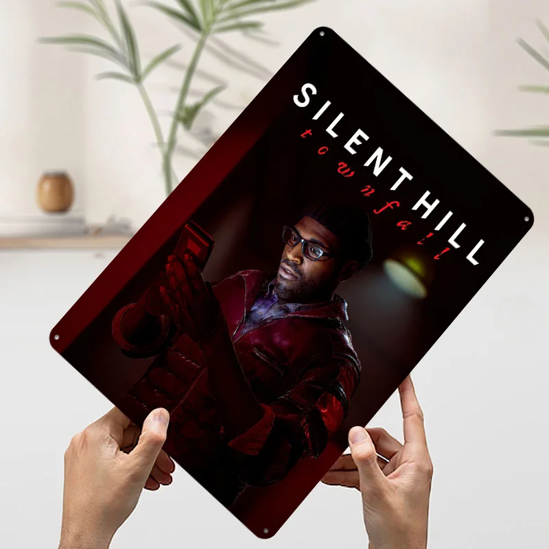 Фото Постер с 3D-текстурой по игре Silent Hill: Townfall, персонализированное настенное искусство, ретро-металлические таблички для винтажного декора комнаты №3