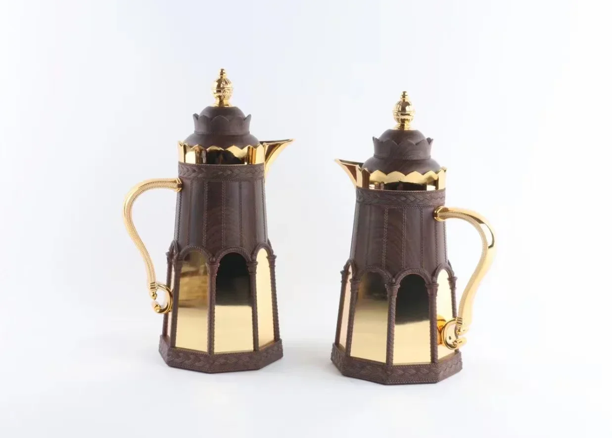 mode 1л + 0 7л набор термос жасминовые арабские фляжки Baile Stort-hari Pot teh Arab untuk Ramadan