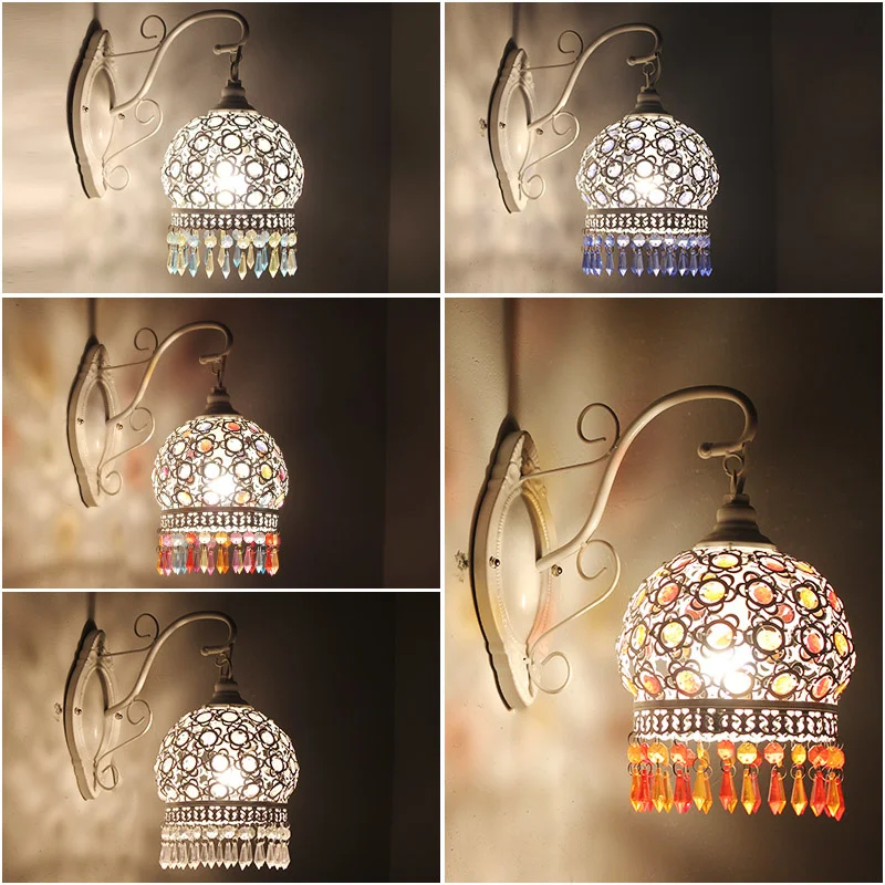 

Nordic simple loft creative study living room warm bedroom bedside macarone candy wall lamp corridor lamp