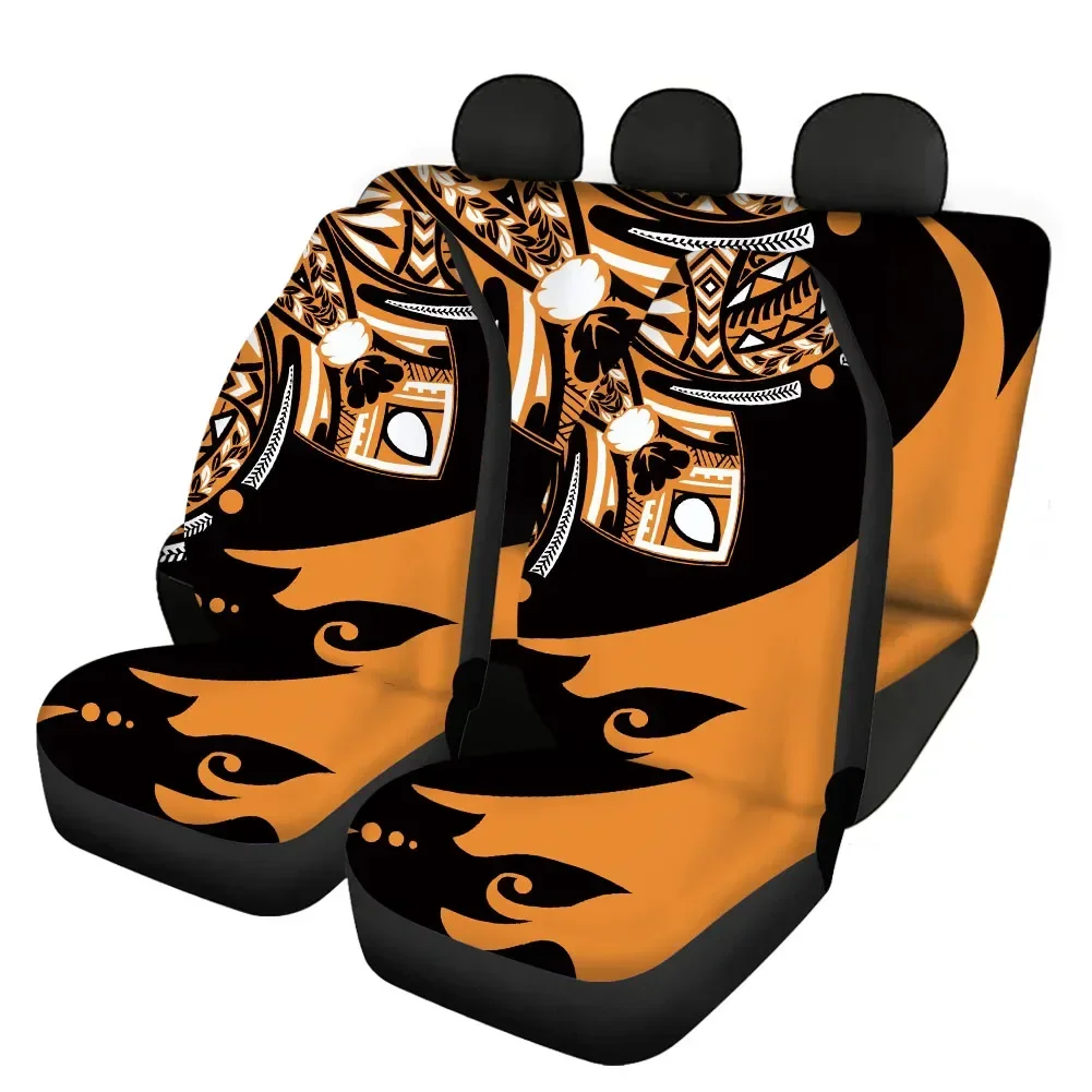 Samon Design Polynesian Printed Slip-Resistant Comfortable Front/Back Car Interior Seats Protector Easy to Install