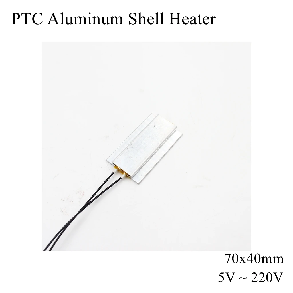 

70x40 мм, 12 В, 24 В, 110 В, 220 В, PTC, алюминиевый корпус, нагреватель, постоянный термостат, Термистор, керамический элемент воздуха, инкубатор для яиц