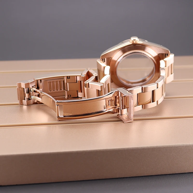 Rose Gold 36mm 40mm Case Watchband Men's Watch Parts Sapphire Crystal Glass For Seiko nh35 nh36 Miyota 8215 Movement 28.5mm Dial enlarge
