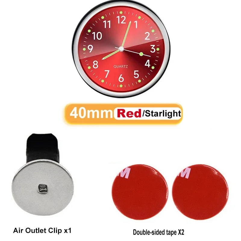 Миниатюрные светящиеся автомобильные часы, внутренние часы, механические кварцевые часы, автомобильное украшение, 40/43 мм