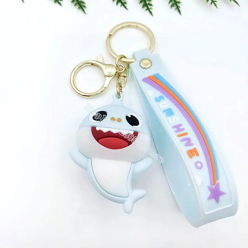 Брелок для ключей Малыш Акула мультяшный ПВХ брелок детский школьный портфель