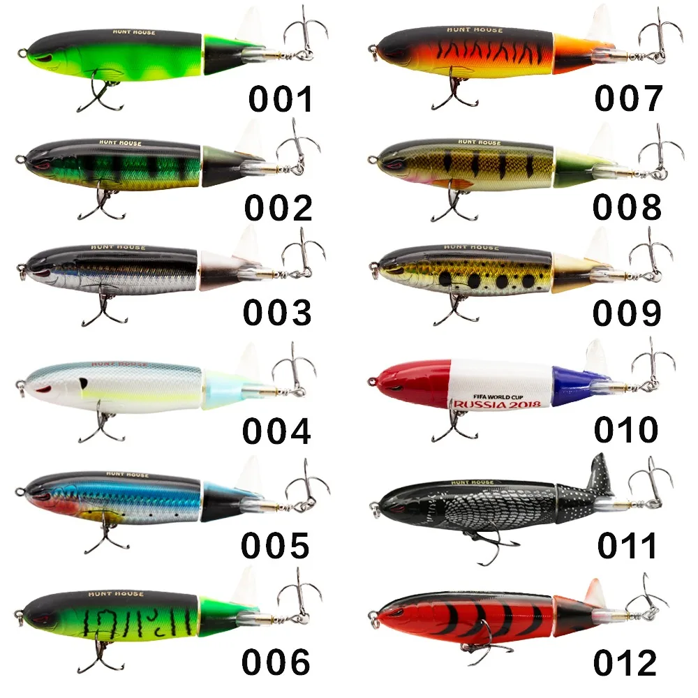 Фото Hunthouse Whopper Plopper 90 мм 130 мм, крючки, вращающиеся воблер окунь, пропеллер, твердая приманка, плавающая приманка, Whopper Popper 9 см 13 см №4
