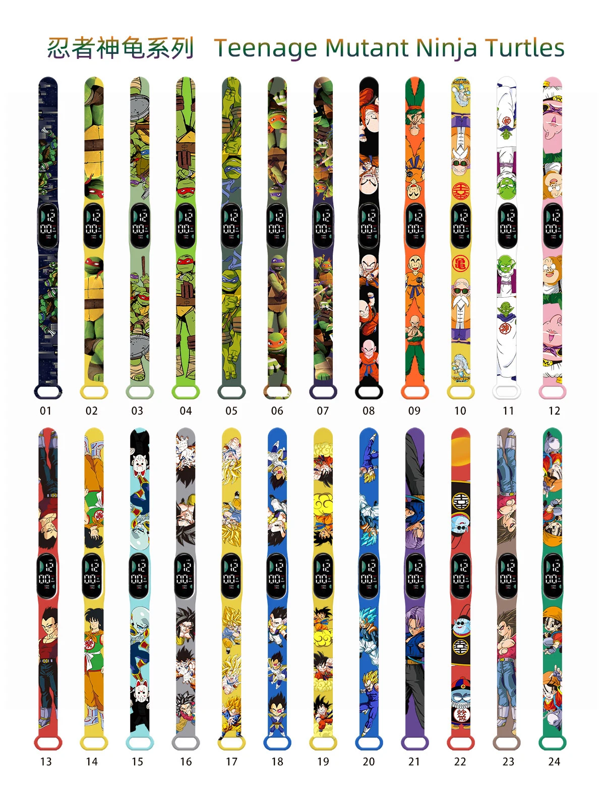 

Ninja Turtle LED Electronic Watch Cartoon Figure Anime Peripherals Digital Touch Bracelet Waterproof Children festival Gif