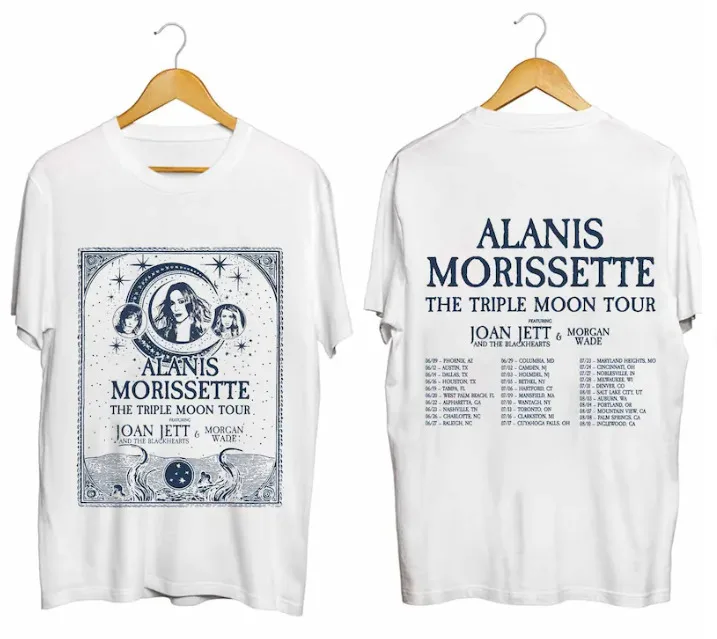 Рубашка Alanis Morissette The Triple Moon Tour 2024 фанатская рубашка