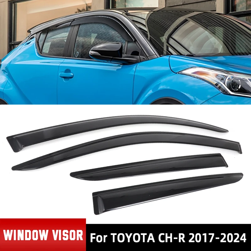 Оконный козырек для Toyota CHR C-HR 2017-2024 защитный от ветра дефлектор солнца и дождя