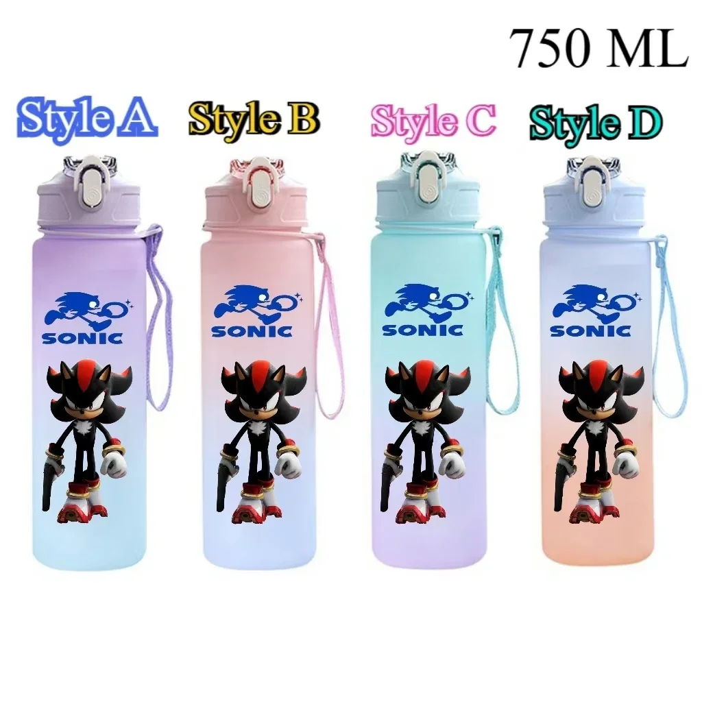 750 мл Sonic The Hedgehog градиент цвета чашка для воды бутылка питья большая емкость спорт