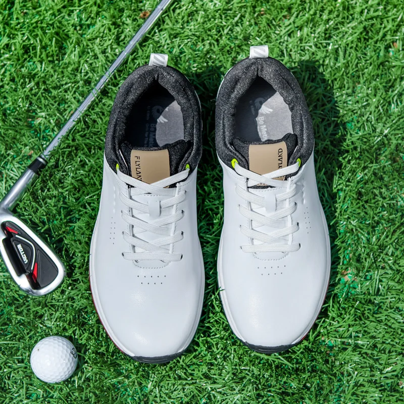 Мужские Кожаные Туфли Для Гольфа 40–47 Повседневная Спортивная Обувь С Низким