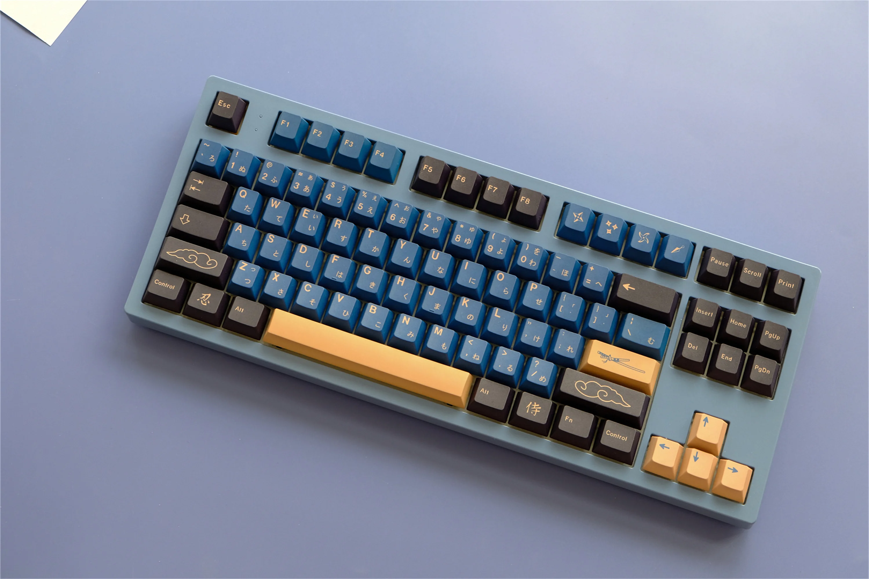 Фото Колпачки для клавиш GMK Blue Samurai, 130 клавиш, материал PBT, профиль Cherry, DYE-SUB, для механических клавиатур MX Switch Wooting №3