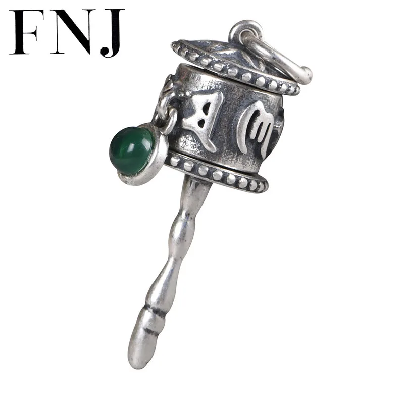 

FNJ 925 Silver Pendant Rotatable Buddha Original Pure S925 Silver Pendants for Jewelry Making Women Fine