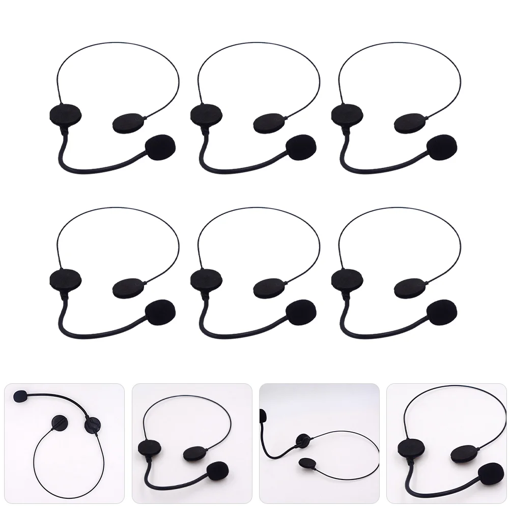

6pcs Carnival Cosplay Fake Headset Headphones Costume Dress Up Props Toy Microphone Headsets