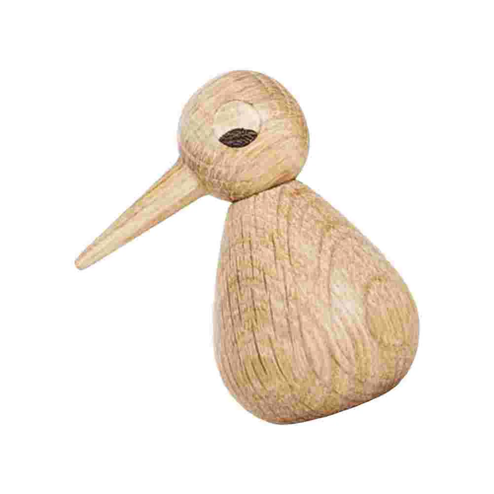 

Artificial Ornaments Child Wooden Animal Toys Garden Miniature Figurines White Oak Bird Owl