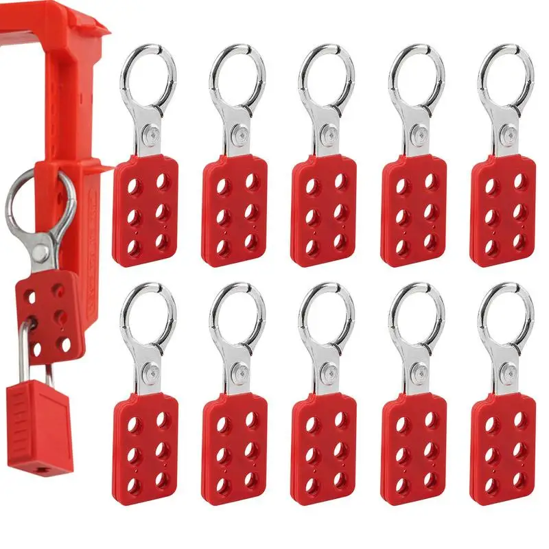 

10pcs Lock Out Tag Out Hasps Heavy Duty Aluminum Loto Safety Hasp Multifunctional Padlock Hasp Lock Safety Buckle Personal Use