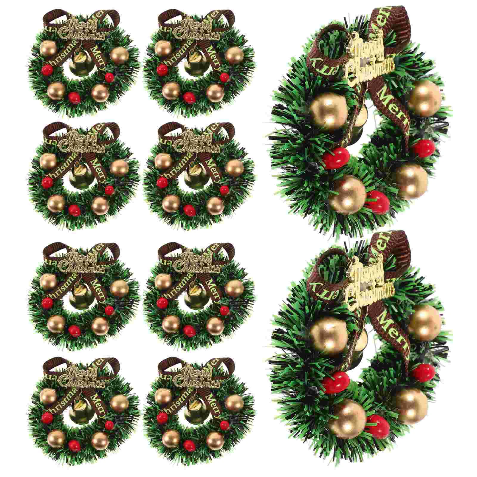 

Christmas Mini Wreath Xmas Wreaths House Garlands Miniature Toy Simulated Micro Toys