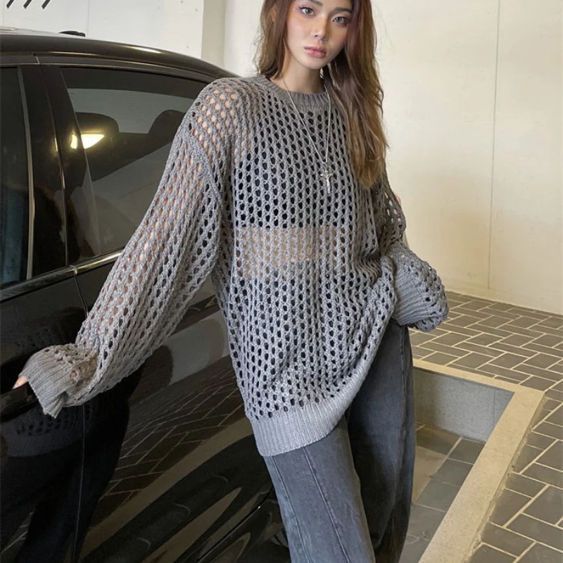 

Fashion Hollow Out Long Sleeve Women Sweatshirts Teenager Harajuku Hip Hop Oversized T Shirt Funny Handsome Streetwear Tops