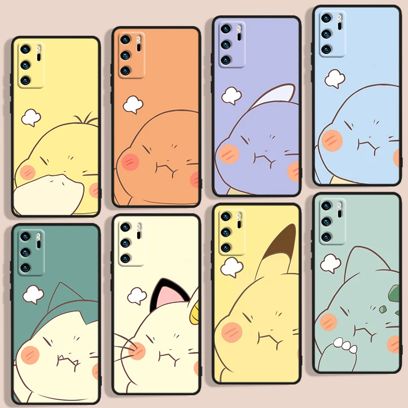 

Pokemon Pikachu Phone Case For Huawei P Smart 2018 Plus 2019 Z 2020 S 2021 Pro Nova 2i 3 3i 5 5T 7 7i 8 8i 9 9SE Black Soft Capa