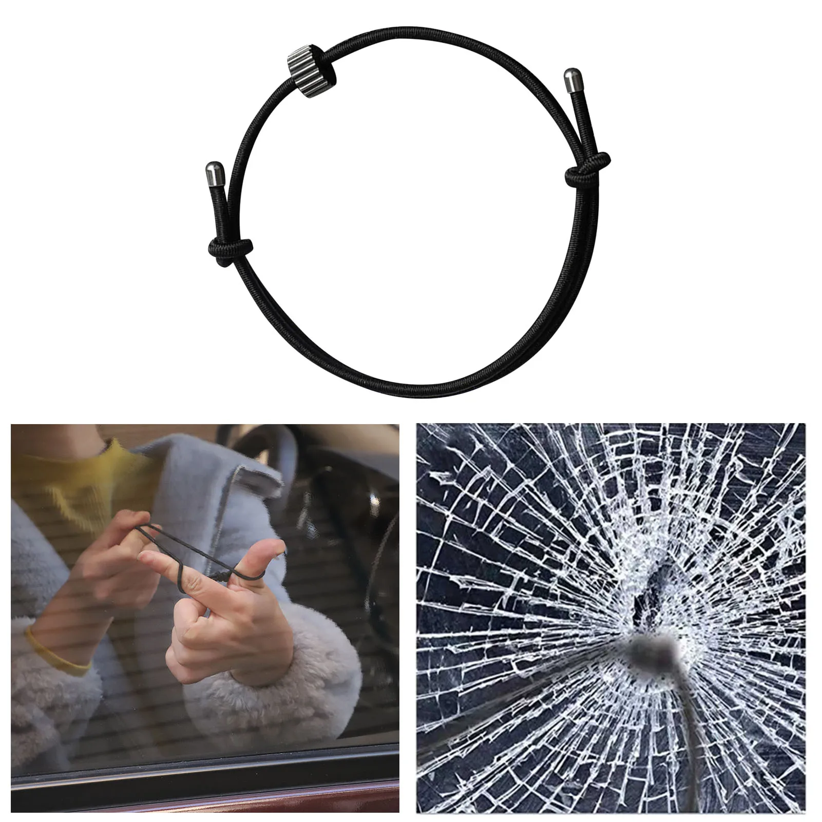 

Car Window Breaker Bracelets Automotive Escape Tools With Tungsten Carbide Bead Adjustable Window Bracelet For Tempered Glass