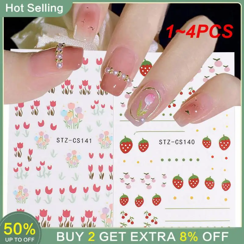 

1-4 шт., декоративные наклейки для ногтей