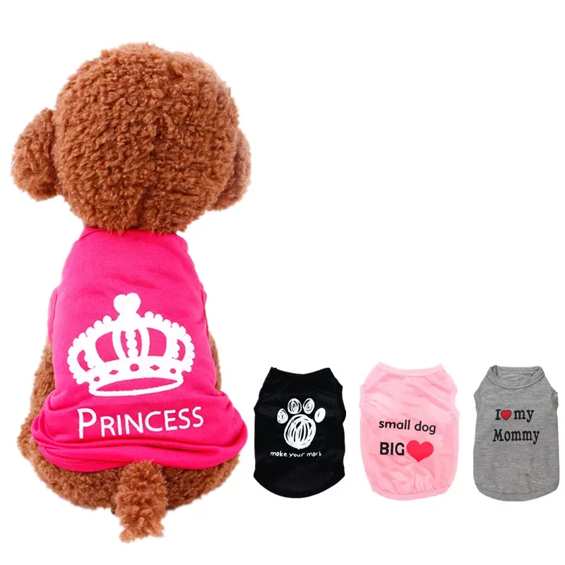 

Dog Clothes Small Dogs XS-L Chihuahua Clothes Clothing Pet Vest Puppy Dog Coat Princess Printed Cotton T Shirt Pets Clothing