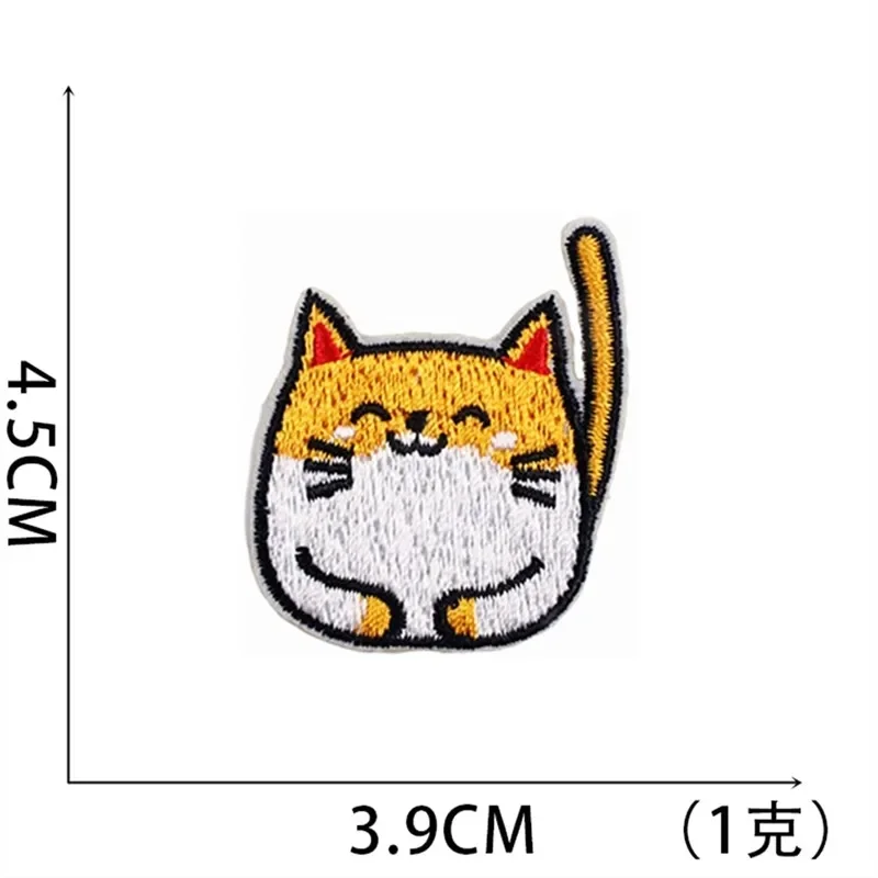 Iron On Patches for Clothes The Rural Cat Clothing Stickers Fabric Sewing Embroidered Patch Thermal Adhesive Applique Fusible