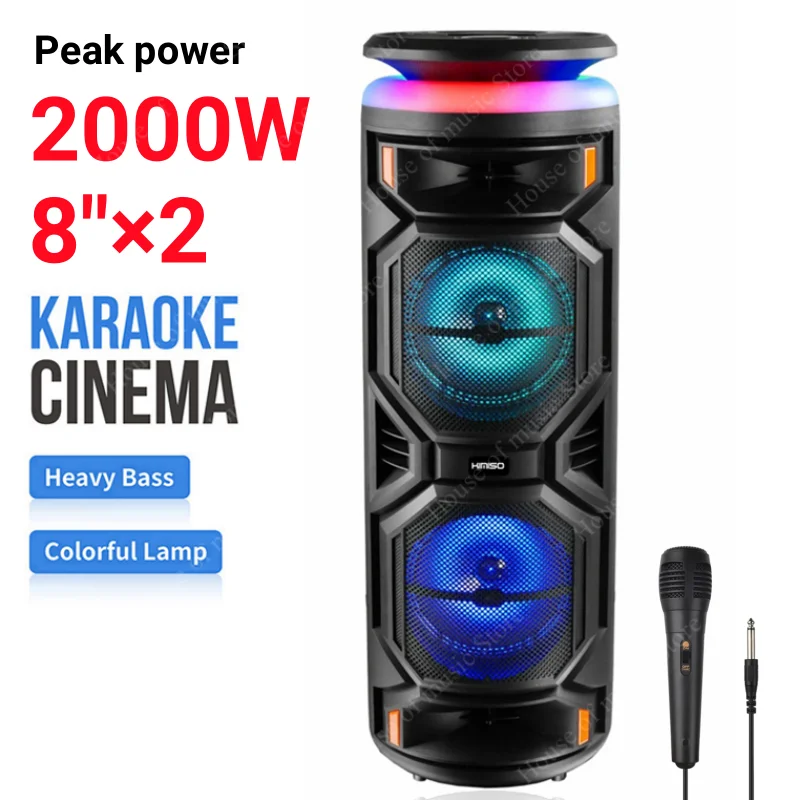 2000w Peak Value Big Power Multi Function Karaoke Bluetooth Speakers With Remote/mic