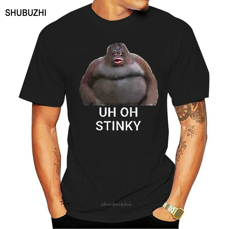

Uh Oh Stinky Poop Dank Memes Le Monke T Shirt men cotton tshirt summer brand teeshirt euro size