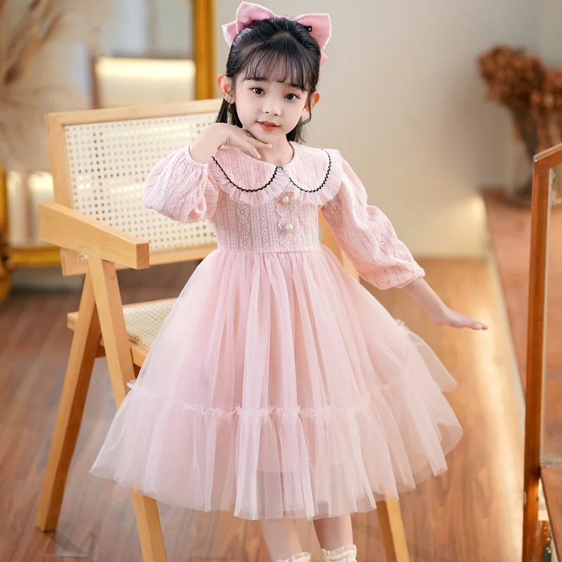 Хлопковое платье в китайском стиле для девочек весенне-осенний Детский костюм