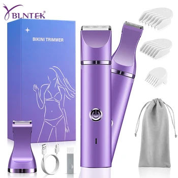 YBLNTEK-recortador de Bikini para mujer, Afeitadora eléctrica 2 en 1 para mujer, cuerpo, pierna, brazo, depiladora para mujer, axila, recargable, uso en seco y húmedo 1