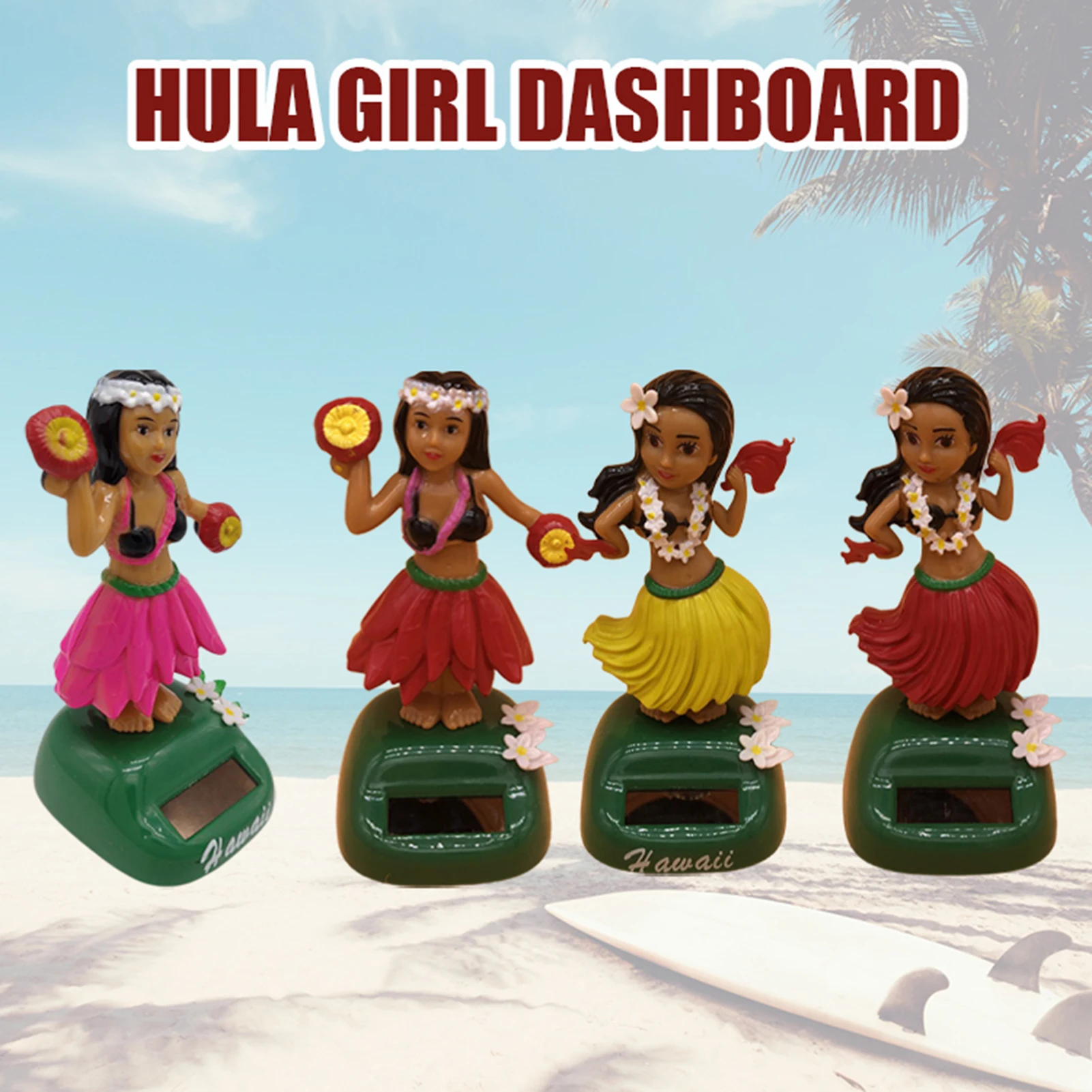 

Solar Powered Dancing Decoration Hu&la Girl Shaking Head Doll Dashboard Hawaiian Hu&la Girl For Car Dashboard Office Home