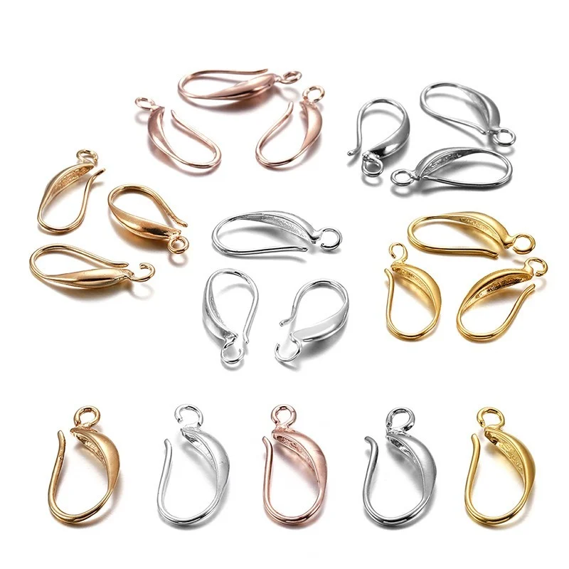 

12pcs 17x8mm Copper Plated French Earring Hooks Ear Clasps Settings Ear Wires for DIY Jewelry Making Findings Accessories