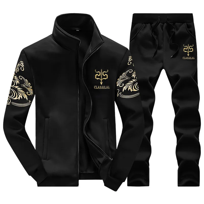 2023 spring and autumn new men's suit exquisite embroidery pattern sportswear men's suit 2 sets men's outdoor jogging suit